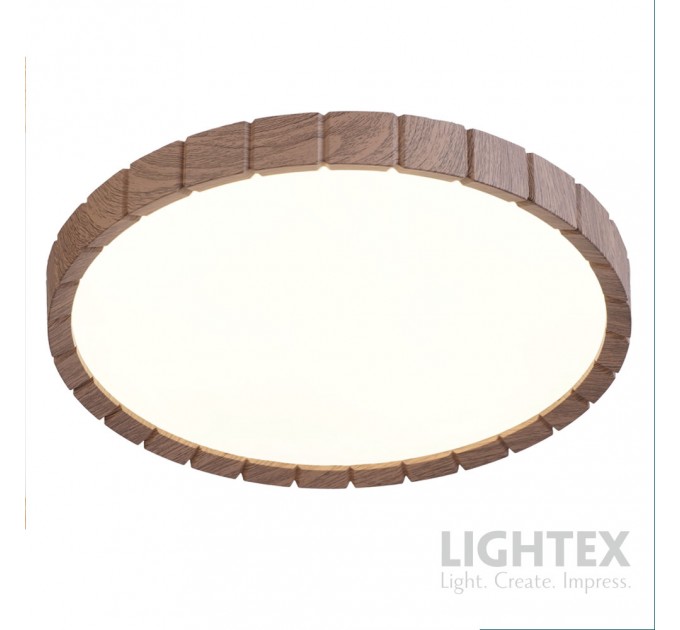 LED плафон GORDON max.54W 3000K-4000K-6500K 3240lm 220V димируем с дистанционно Ø385 mm тъмно дърво Lightex