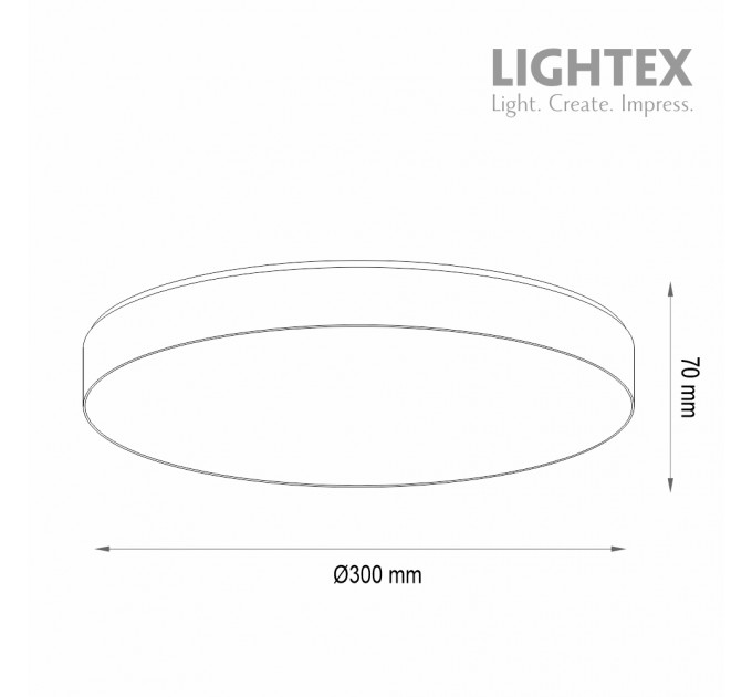 LED плафон OLAF max.18W 3000K-4000K-6500K 2400lm 220V Ø300 mm x H70 mm черен Lightex
