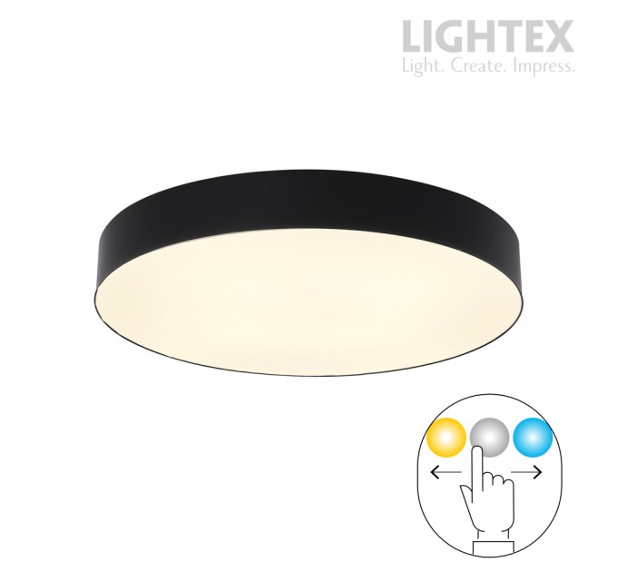 LED плафон OLAF max.18W 3000K-4000K-6500K 2400lm 220V Ø300 mm x H70 mm черен Lightex