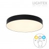 LED плафон OLAF max.18W 3000K-4000K-6500K 2400lm 220V Ø300 mm x H70 mm черен Lightex
