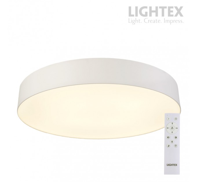 LED плафон OLAF max.72W 3000K-4000K-6500K 6100lm 220V димируем с дистанционно Ø500 mm x H70 mm бял Lightex