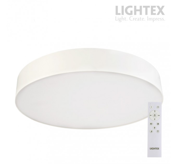 LED плафон OLAF max.72W 3000K-4000K-6500K 6100lm 220V димируем с дистанционно Ø500 mm x H70 mm бял Lightex