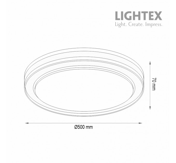 LED плафон CALIFORNIA max.72W 3000K-4000K-6500K 6000lm 220V димируем с дистанционно Ø500 mm x H70 mm светло дърво Lightex