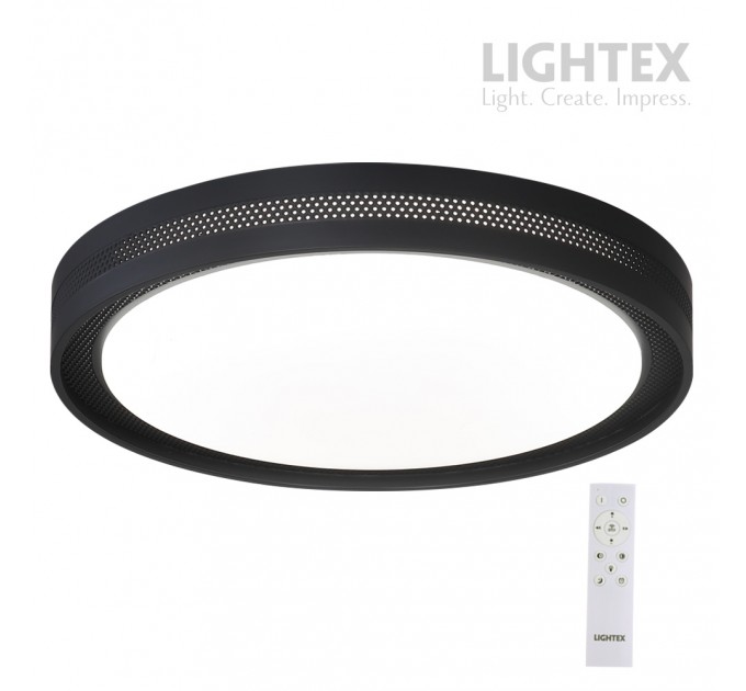 LED плафон CALIFORNIA max.72W 3000K-4000K-6500K 6000lm 220V димируем с дистанционно Ø500 mm x H70 mm черен Lightex