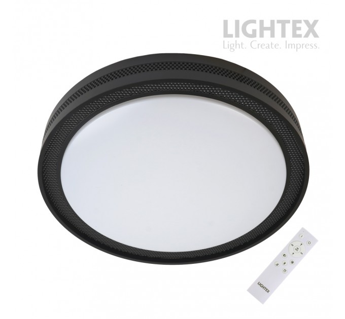 LED плафон CALIFORNIA max.72W 3000K-4000K-6500K 6000lm 220V димируем с дистанционно Ø500 mm x H70 mm черен Lightex