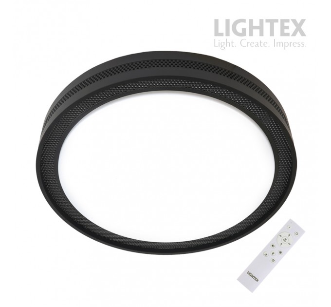 LED плафон CALIFORNIA max.72W 3000K-4000K-6500K 6000lm 220V димируем с дистанционно Ø500 mm x H70 mm черен Lightex
