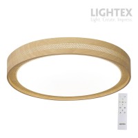 LED плафон CALIFORNIA max.72W 3000K-4000K-6500K 6000lm 220V димируем с дистанционно Ø500 mm x H70 mm светло дърво Lightex LED плафон CALIFORNIA max.72W 3000K-4000K-6500K 6000lm 220V димируем с дистанционно Ø500 mm x H70 mm светло дърво Lightex