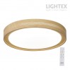 LED плафон CALIFORNIA max.72W 3000K-4000K-6500K 6000lm 220V димируем с дистанционно Ø500 mm x H70 mm светло дърво Lightex