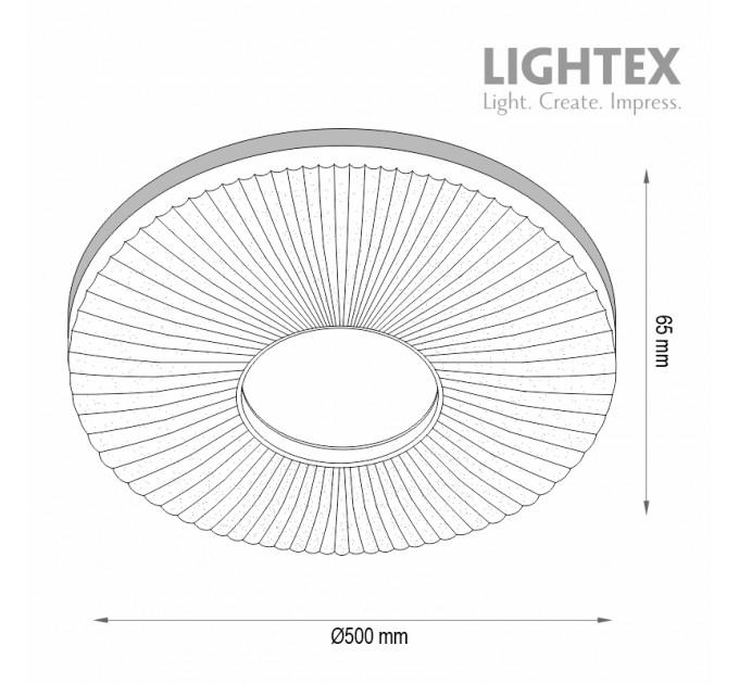 LED плафон CHANTAL max.72W 3000K-4000K-6500K 6900lm 220V димируем с дистанционно Ø500 mm Lightex
