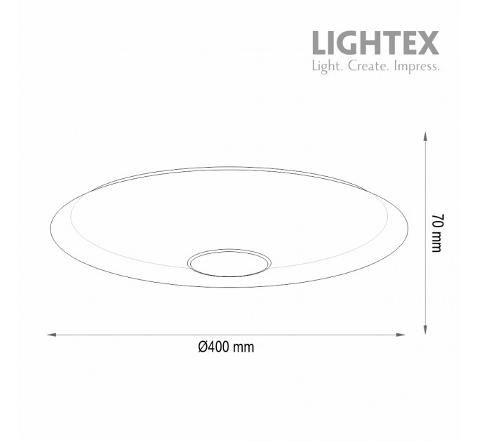 LED плафон EOLIA max.72W 3000K-4000K-6500K 6600lm 220V димируем с дистанционно Ø500 mm Lightex
