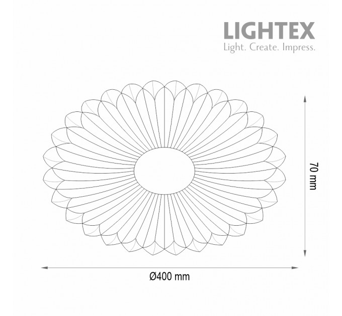 LED плафон MELIA max.54W 3000K-4000K-6500K 5700lm 220V димируем с дистанционно Ø400 mm Lightex