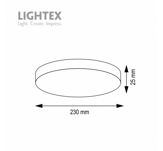 LED плафон SLENG 18W 3000K-4000K-6500K 1850lm 220V Ø230x25mm черен Lightex