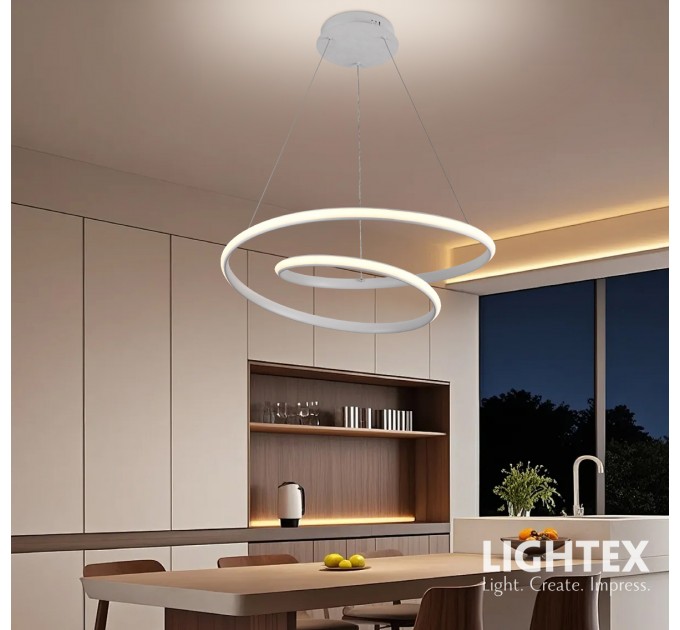 LED Полилей CATERINA бял с дистанционно 60W 3000K-6500K 3600lm  220V Ø550x80 mm Lightex