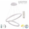 LED Полилей CATERINA бял с дистанционно 74W 3000K-6500K 4760lm 220V Ø600+Ø400 x1000 mm Lightex