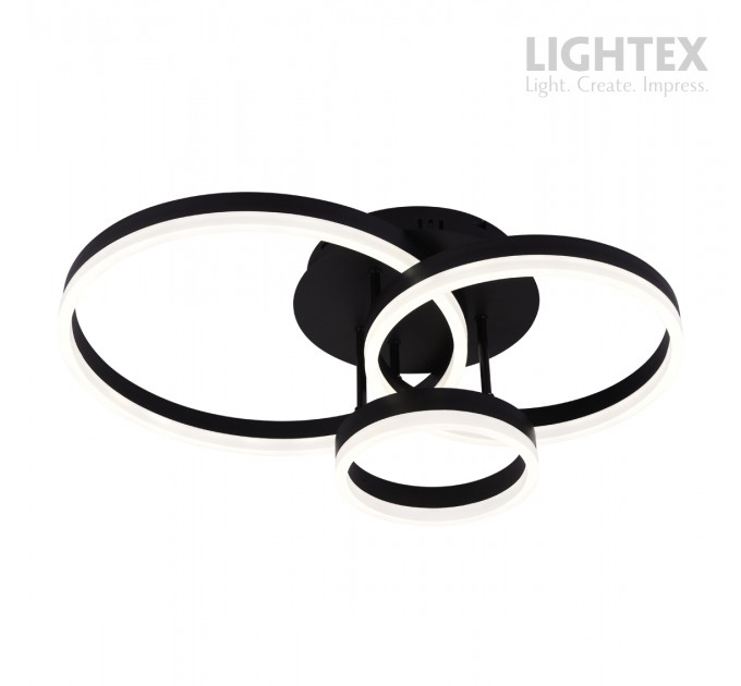 LED полилей CATERINA черен с дистанционно 60W 3000K-6500K 3220lm 220V Ø200+Ø300+Ø400 mm Lightex