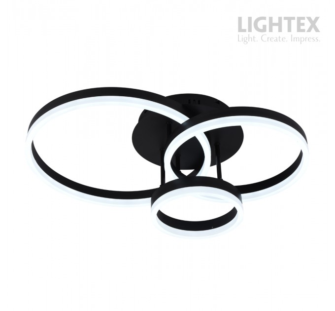 LED полилей CATERINA черен с дистанционно 60W 3000K-6500K 3220lm 220V Ø200+Ø300+Ø400 mm Lightex