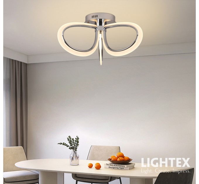 LED Полилей OLYMPIA 40W 3000K-6500K 1640lm  220V с дистанционно димируем Ø600хH260 mm хром Lightex