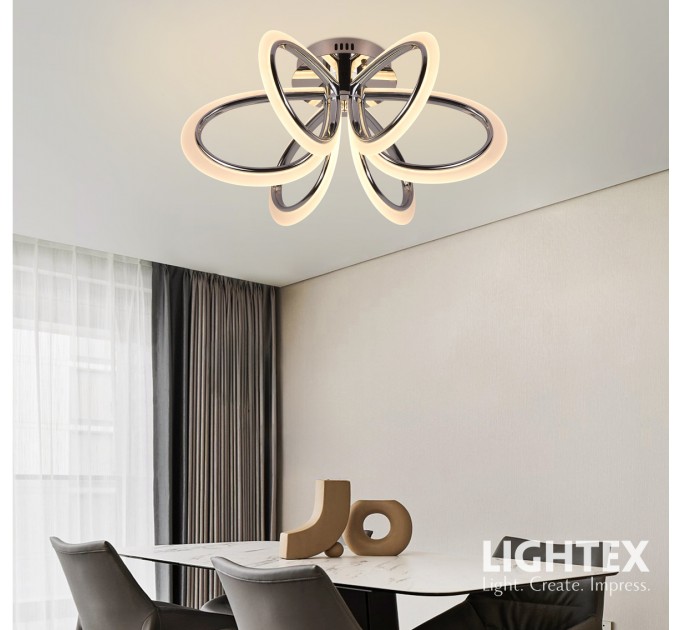 LED Полилей OLYMPIA 78W 3000K-6500K 3220lm  220V с дистанционно димируем Ø600хH260 mm хром Lightex