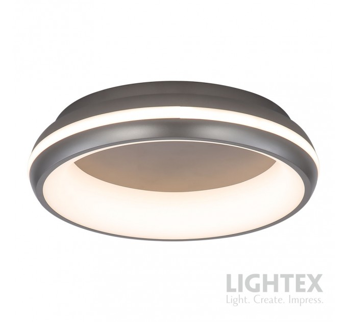 LED Плафон ADORA max.78W 3000K-4000K-6500K 6490lm 220V димируем с дистанционно Ø470xH70 mm графит Lightex