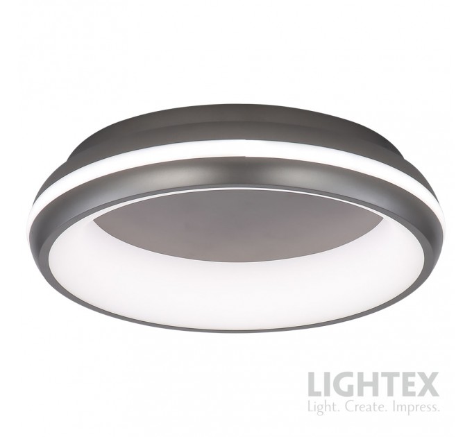 LED Плафон ADORA max.78W 3000K-4000K-6500K 6490lm 220V димируем с дистанционно Ø470xH70 mm графит Lightex