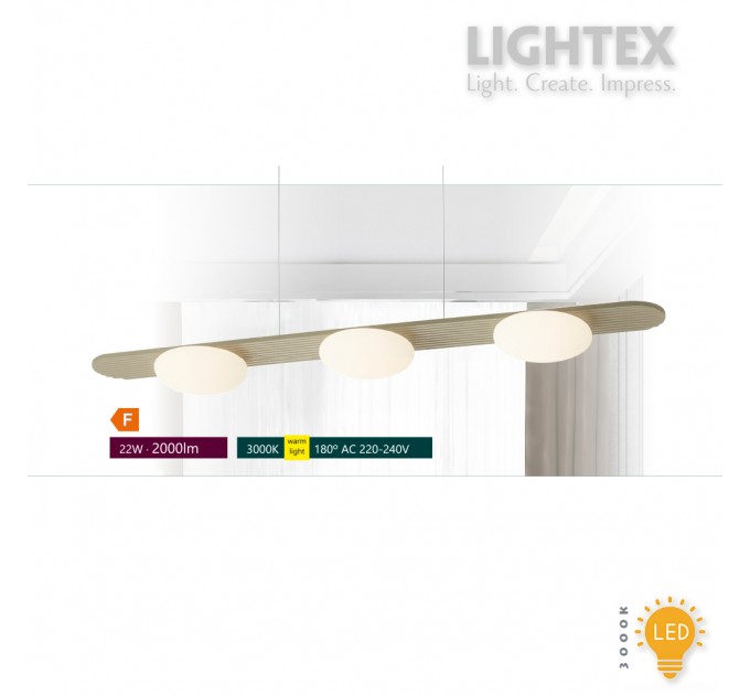 LED полилей KALMEA 22W 3000K 220V 2000lm 1000x165mm каки Lightex