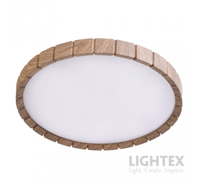 LED плафон GORDON max.54W 3000K-4000K-6500K 3240lm 220V димируем с дистанционно Ø385 mm тъмно дърво Lightex