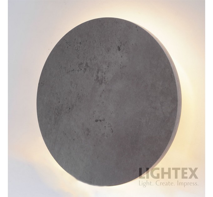 LED аплик LUNULA 8W 3000K 220V 450lm Ø180x36 mm сив мрамор Lightex