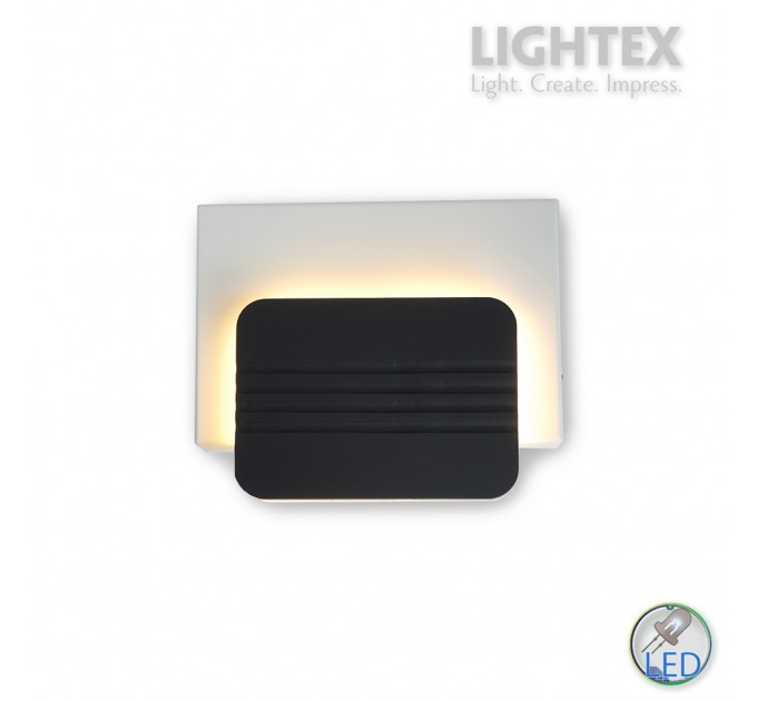 LED аплик GENEVA 8W 3000K 220V 500lm 160x190xH50mm бяло+черно Lightex