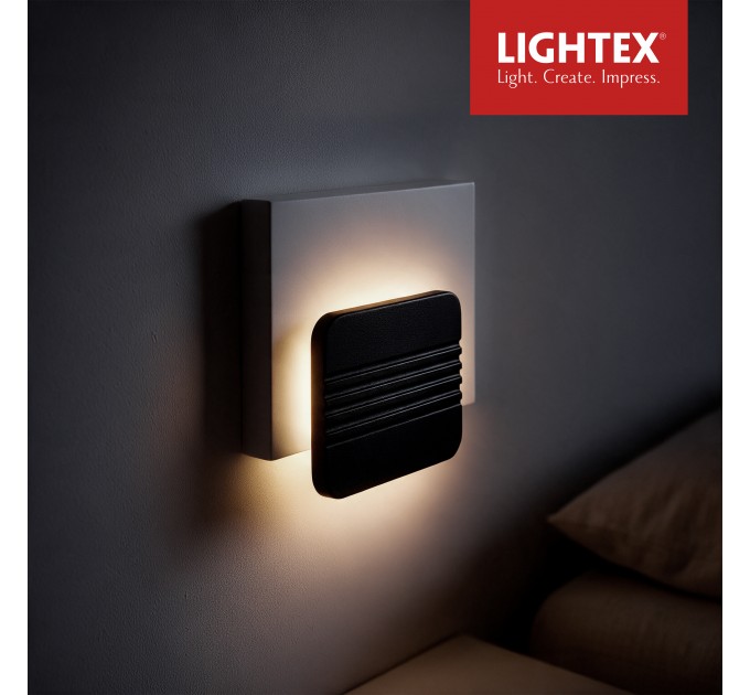 LED аплик GENEVA 8W 3000K 220V 500lm 160x190xH50mm бяло+черно Lightex