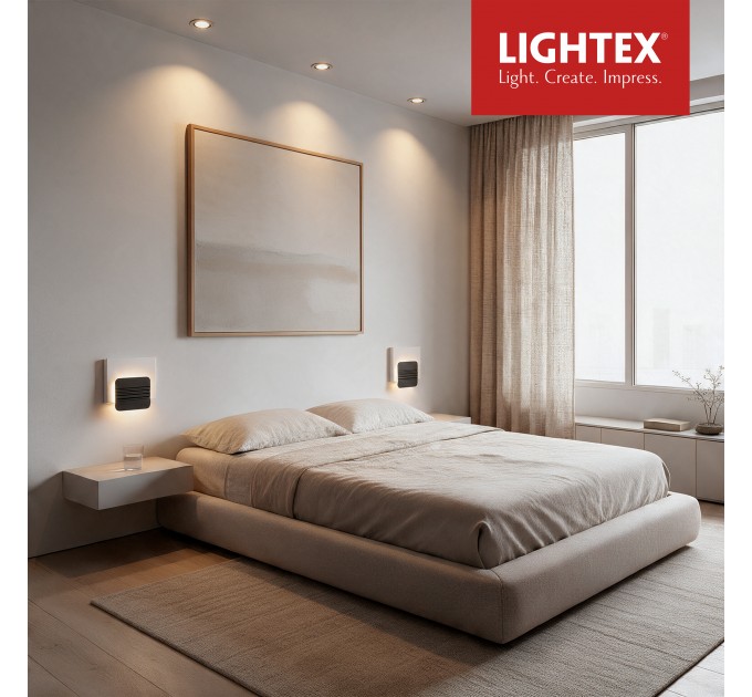 LED аплик GENEVA 8W 3000K 220V 500lm 160x190xH50mm бяло+черно Lightex