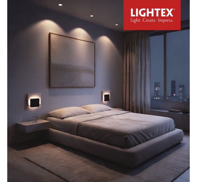 LED аплик GENEVA 8W 3000K 220V 500lm 160x190xH50mm бяло+черно Lightex