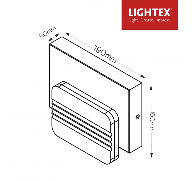LED аплик GENEVA 8W 3000K 220V 500lm 160x190xH50mm бяло+черно Lightex