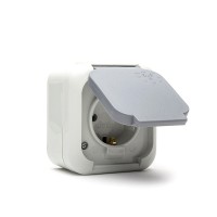 Контакт 16А IP44 открит монтаж EURO 920100/6 сив Контакт 16А IP44 открит монтаж EURO 920100/6 сив