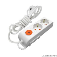 Ri-tech Разклонител 2 гнезда 2m кабел 3X1.5mm с ключ и детска защита Mutlusan