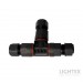 Кабелен T-конектор IP68 черен за кабел 3х0.5-2.5мм2 Lightex