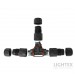 Кабелен T-конектор IP68 черен за кабел 3х0.5-2.5мм2 Lightex