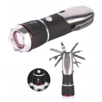 LED фенерче 1W 80lm с джобно ножче без батерии 3*ААА  Lightex
