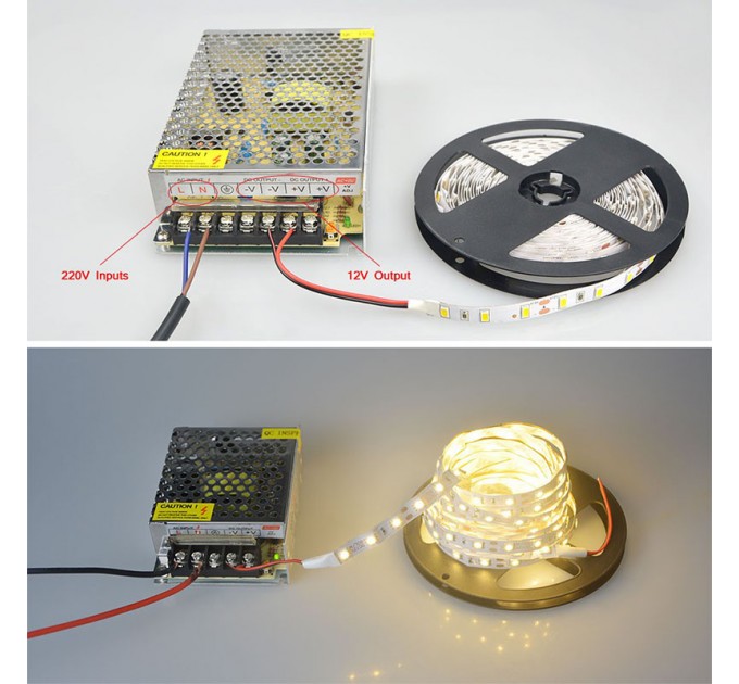 Трансформатор LED метален 40W  220V 12V 3.2A