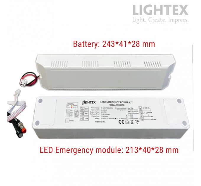 Електронен блок за аварийно LED осв.от 5 до 200W/ в ав.режим от 10W-70W -1 час с вграден драйвър Lightex