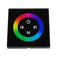 Touch контролер за вграждане в стена черен за RGB лента DC 12V-24V/ 144-288W 3x4A Lightex
