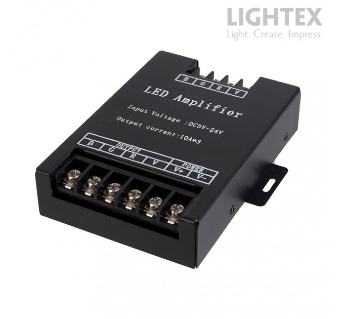 Усилвател за RGB лента DC 5V-12V-24V /150W-360W-720W 3x10A Lightex