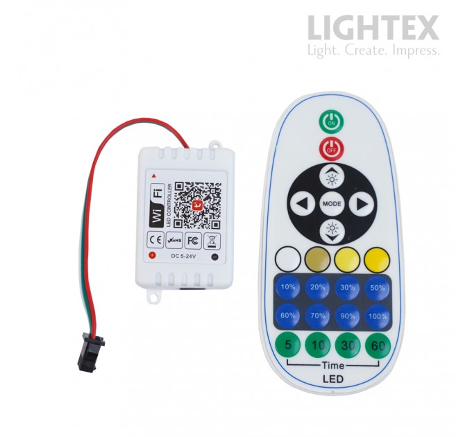 WiFi контролер с дистанционно управление за CCT лента 23 бутона DC 5V-12V-24V/ 30W-72W-144W Lightex