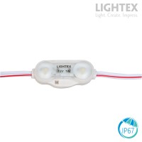 LED модул 2Led DC12V SMD2835 1W 165D 6000K 100lm IP67 - 20бр/пакет Lightex LED модул 2Led DC12V SMD2835 1W 165D 6000K 100lm IP67 - 20бр/пакет Lightex