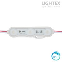 LED модул 3Led DC12V SMD2835 1.5W 165D 6000K 150lm IP67 - 20бр/пакет Lightex LED модул 3Led DC12V SMD2835 1.5W 165D 6000K 150lm IP67 - 20бр/пакет Lightex