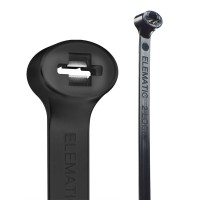 Elematic Кабелни превръзки 100/2.5 черни 1303 със система за двойно заключване от неръждаема стомана - 100 бр Elematic Кабелни превръзки 100/2.5 черни 1303 със система за двойно заключване от неръждаема стомана - 100 бр