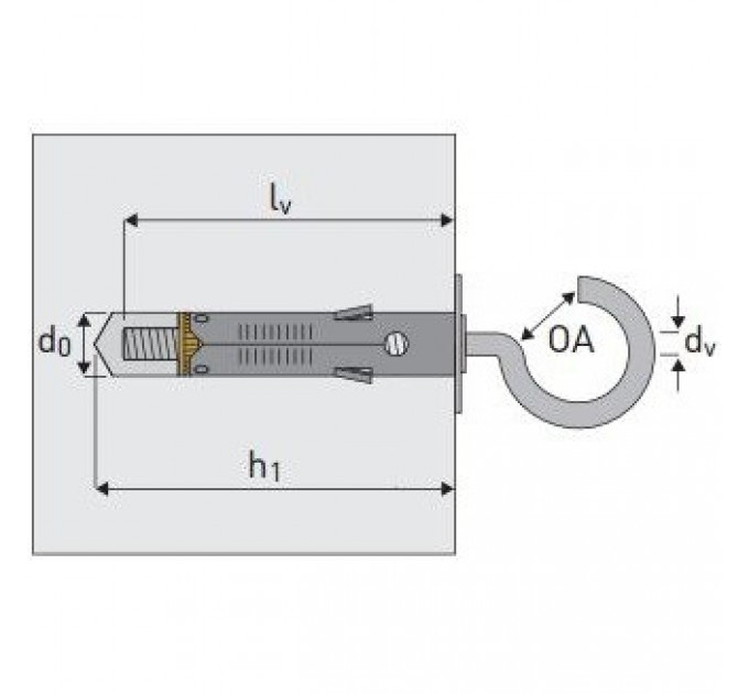 Elematic Анкер плюс винт с C-кука T61/OA 9x40  565441 - 4бр. блистер