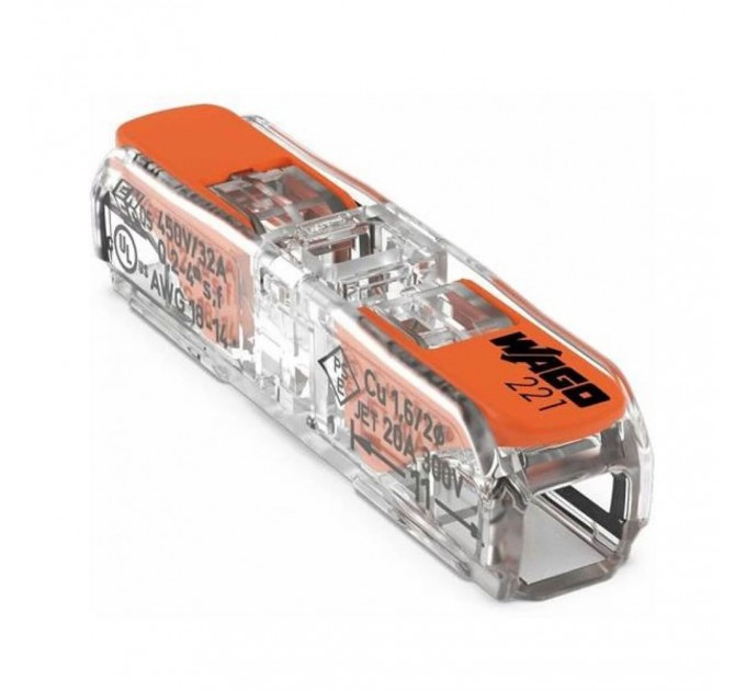 Клема прав съединител Inline 2х0.2-4мм2 32А 450V 221-2411 WAGO