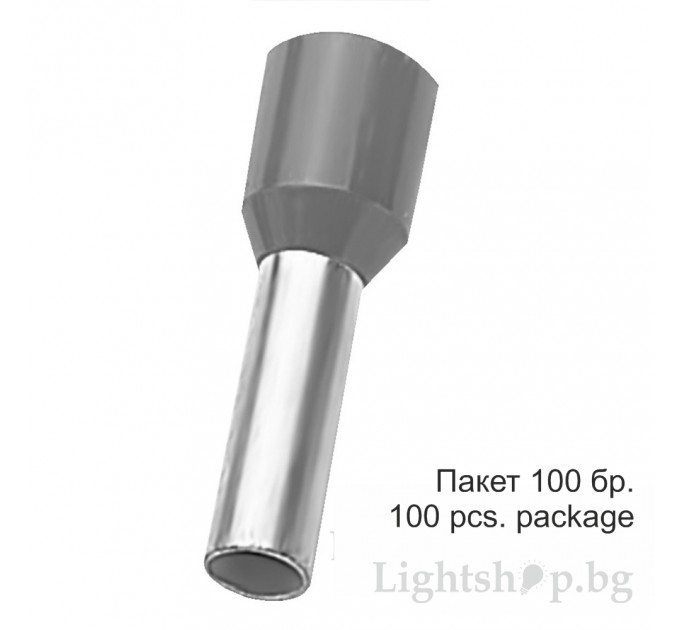 Elematic Кабелен накрайник E16C 2,5/N сив 100 бр.