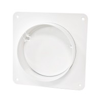 Конектор за стена с възвратна клапа и фланец Ø100 бял 02-505 airRoxy