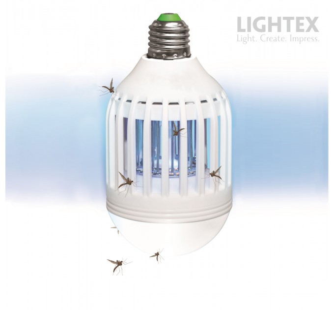 LED лампа против комари 2в1 6W Е27 6500K 400lm 220V Lightex